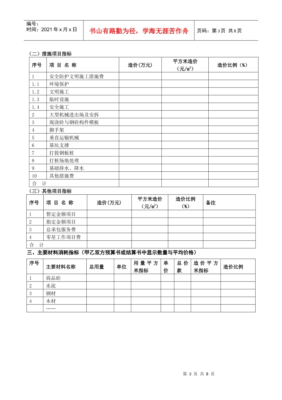 建筑安装工程造价分析指标成本测算案例_第3页