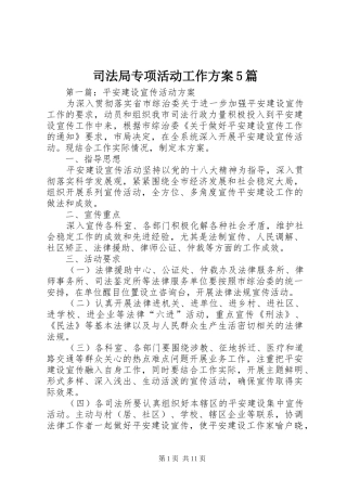 司法局专项活动工作方案5篇