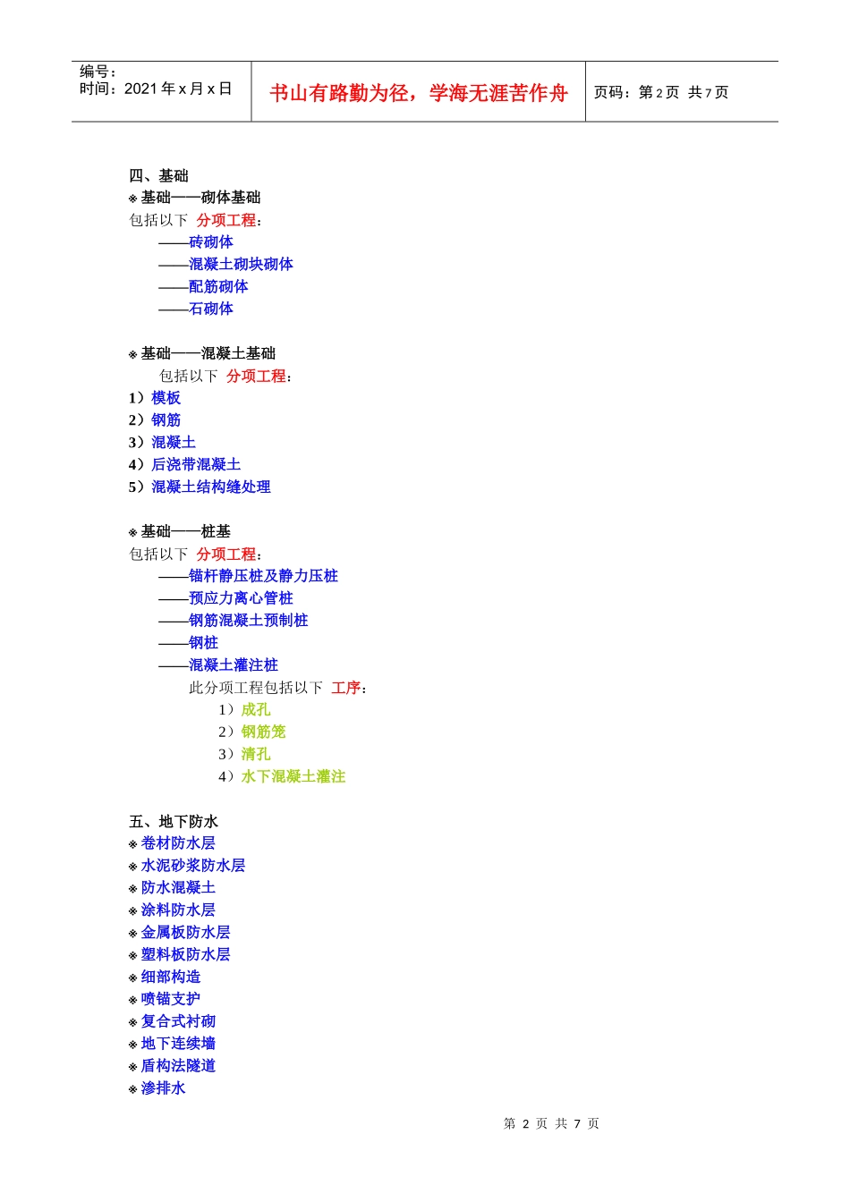 建筑工程——分部分项工程清单_第2页