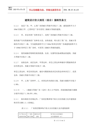 建筑设计防火规范(综合)强制性条文