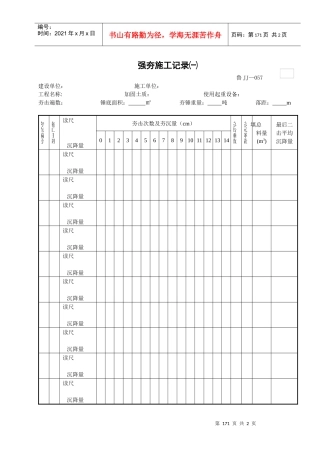 强夯施工记录（一）