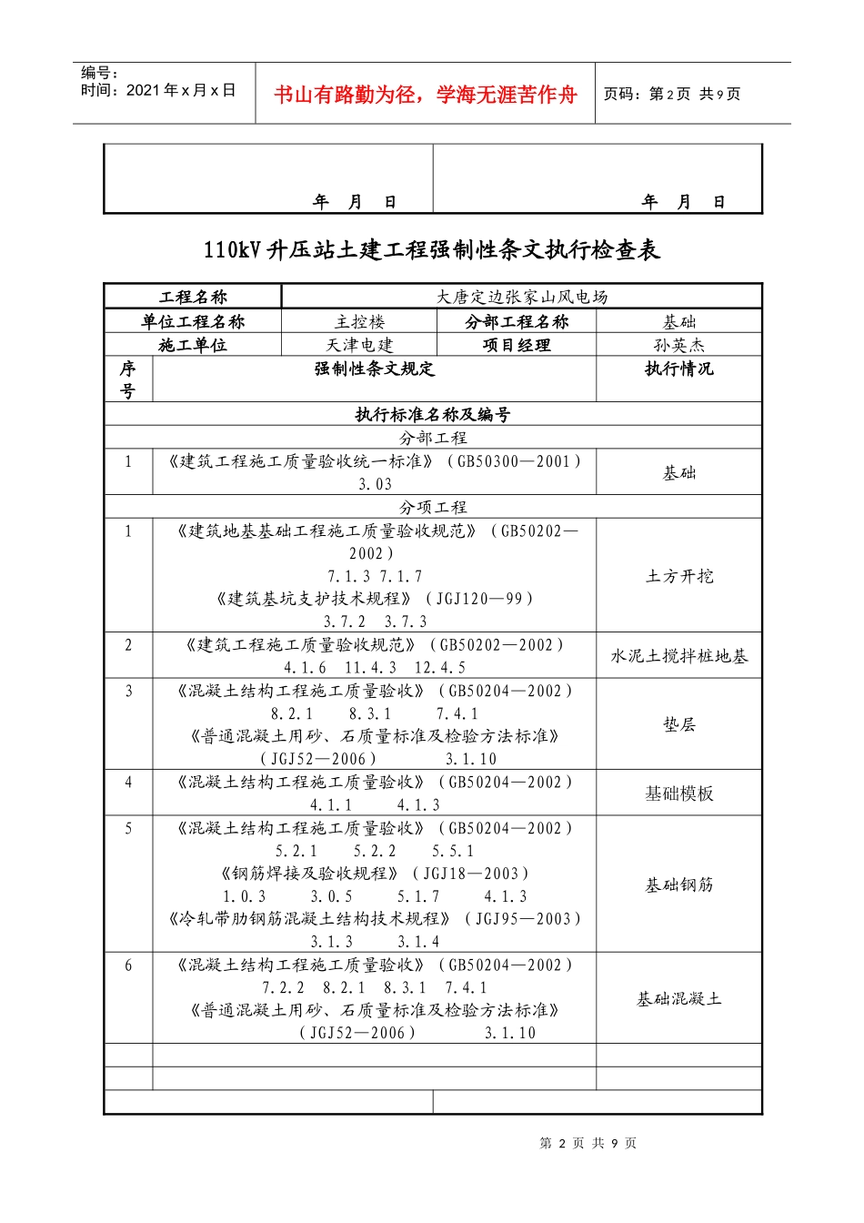 强制性条文执行检查表_第2页