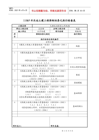 强制性条文执行检查表