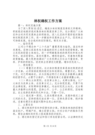 林权确权工作方案