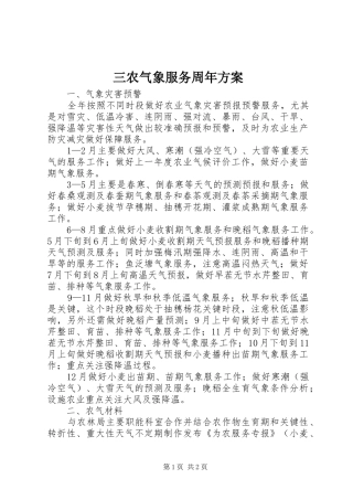 三农气象服务周年方案