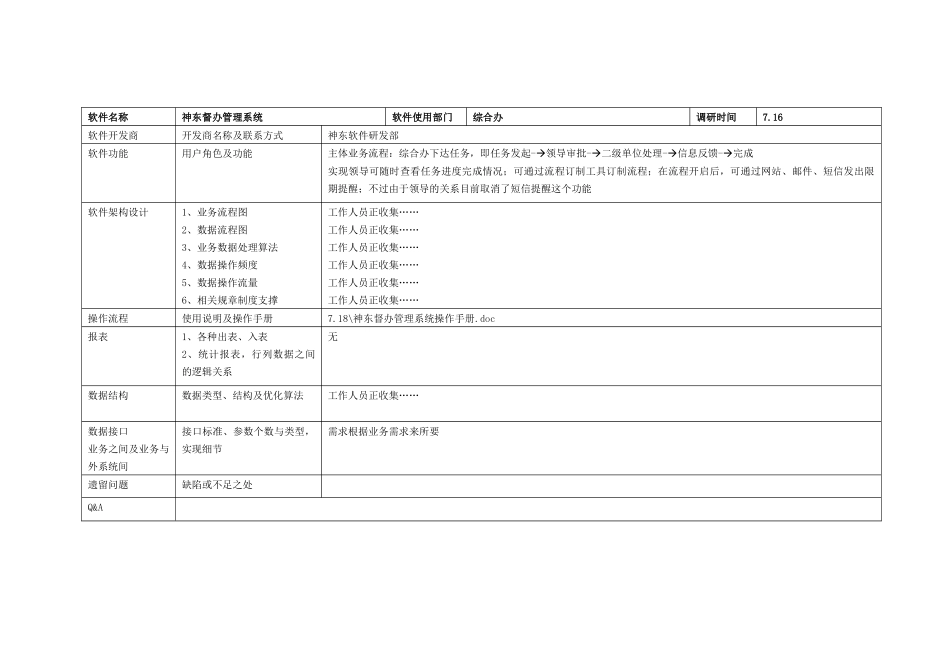 神华神东SOA调研提纲--信息化系统部分_第3页