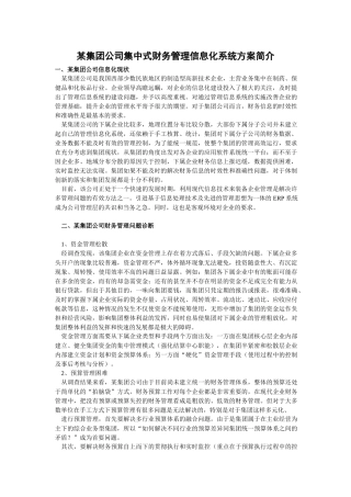某集团公司集中式财务管理信息化系统方案