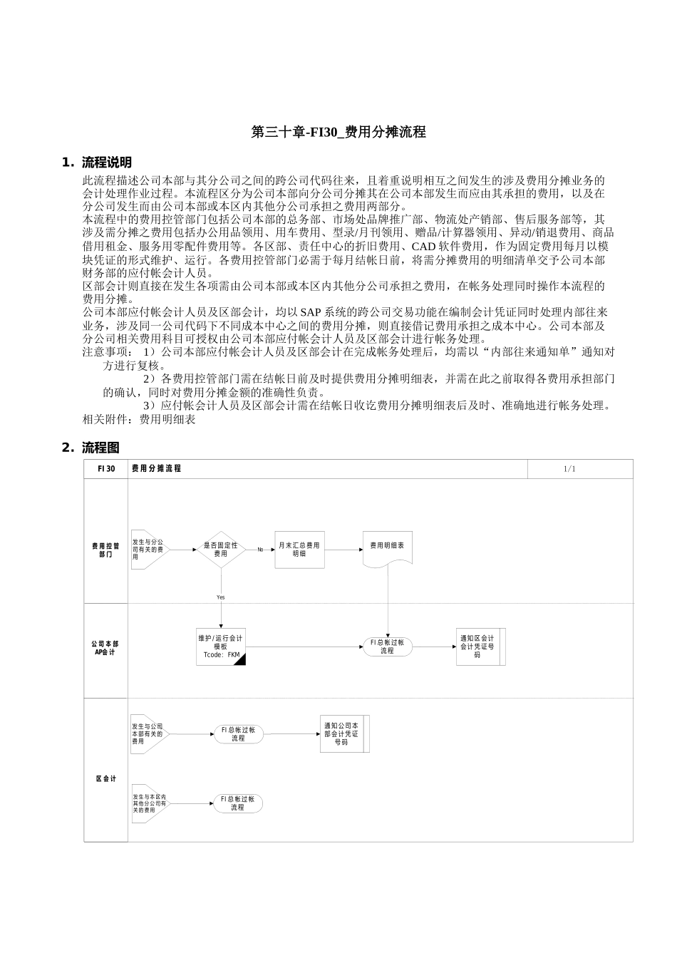 某公司SAP实施专案之费用分摊流程_第1页