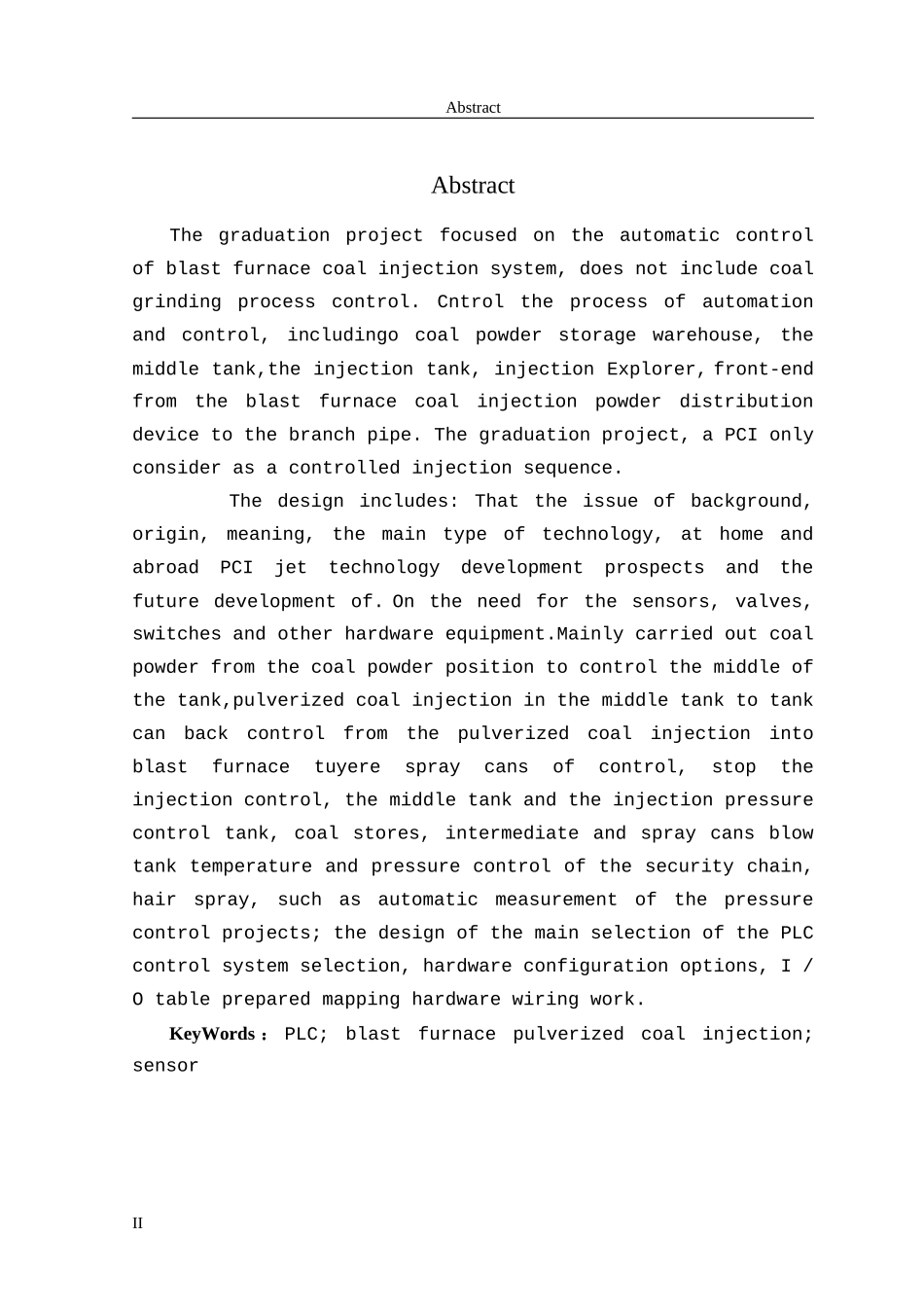 高炉喷煤喷吹自动化控制系统毕业设计说明书[1]_第2页