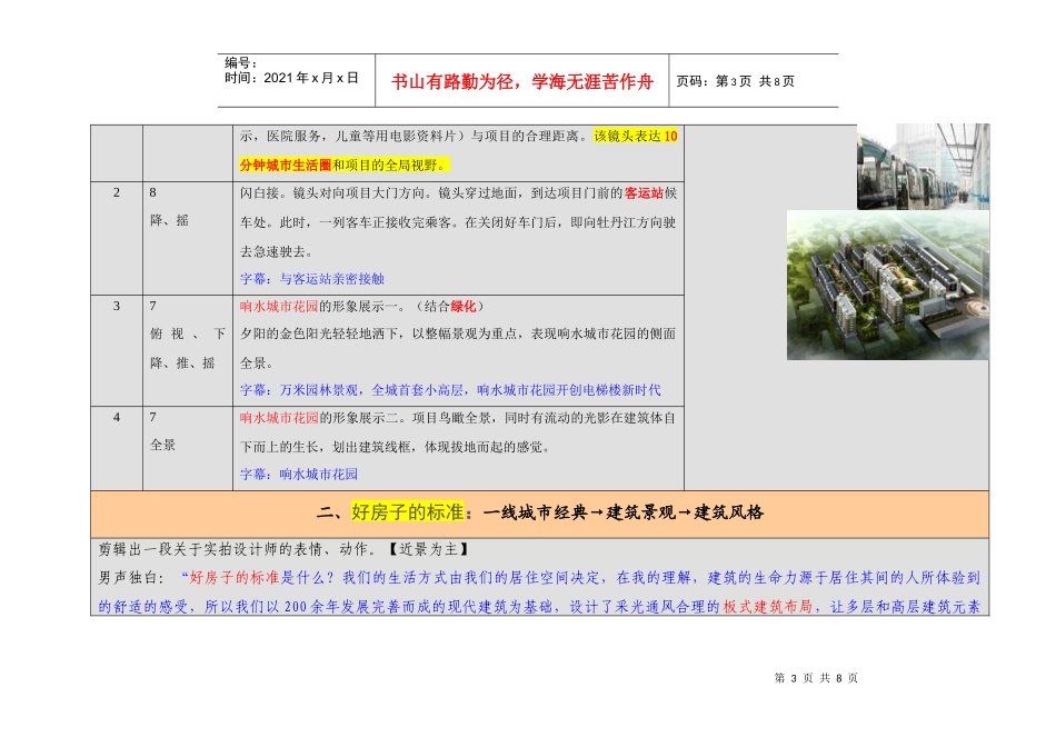 建筑漫游 影视宣传片分镜头脚本_第3页