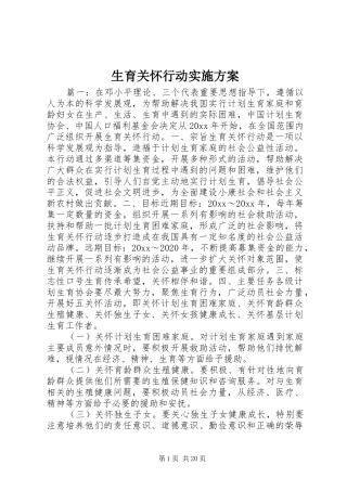 生育关怀行动实施方案