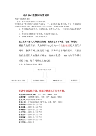 许昌中山医院网站策划案