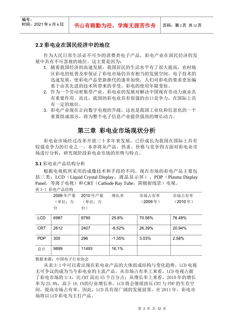 彩电业现状及发展前景_第2页