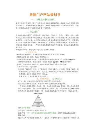 旅游门户网站策划书