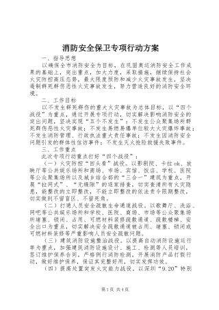 消防安全保卫专项行动方案