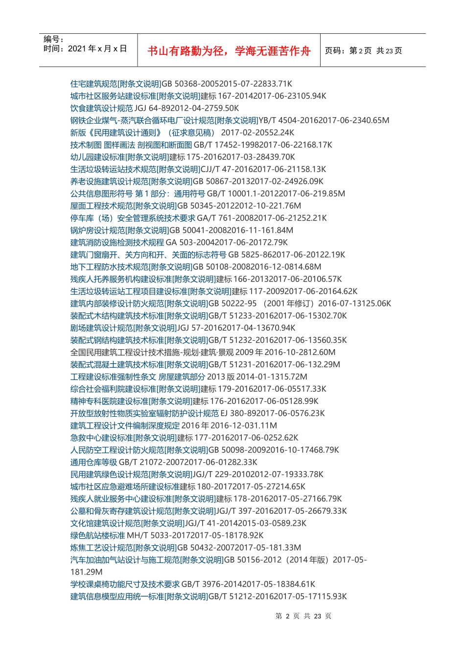 建筑规范清单_第2页