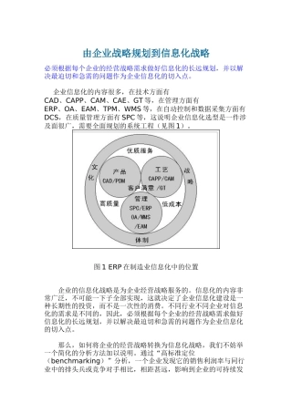 由企业战略规划到信息化战略