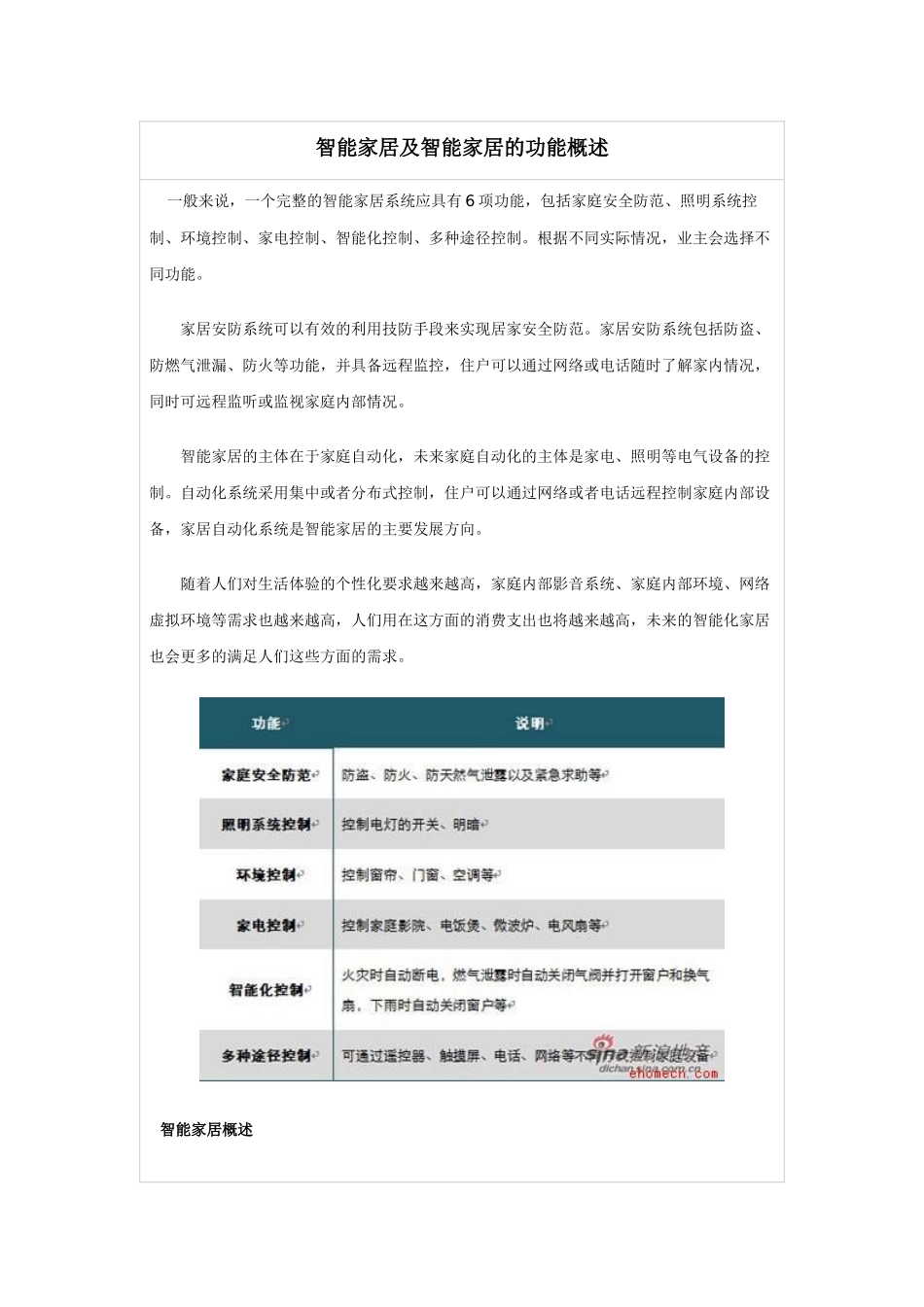 智能家居及智能家居的功能概述_第1页