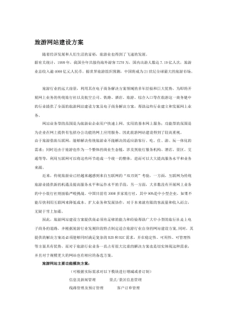 旅游网站建设方案解析