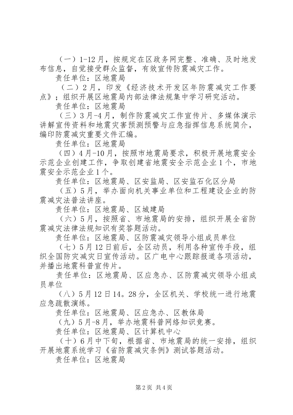 市政办防震减灾宣传教育方案_第2页