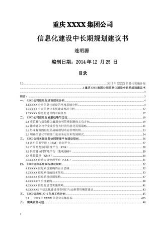 集团信息化战略规划建议书