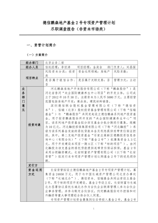 德信鹏森地产基金2号专项资产管理计划尽调报告