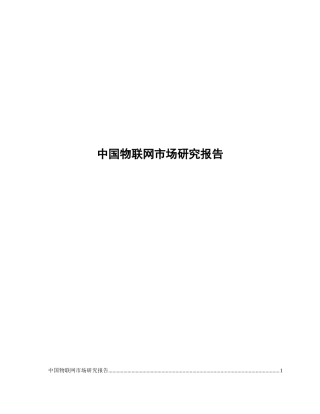 我国物联网的市场研究报告