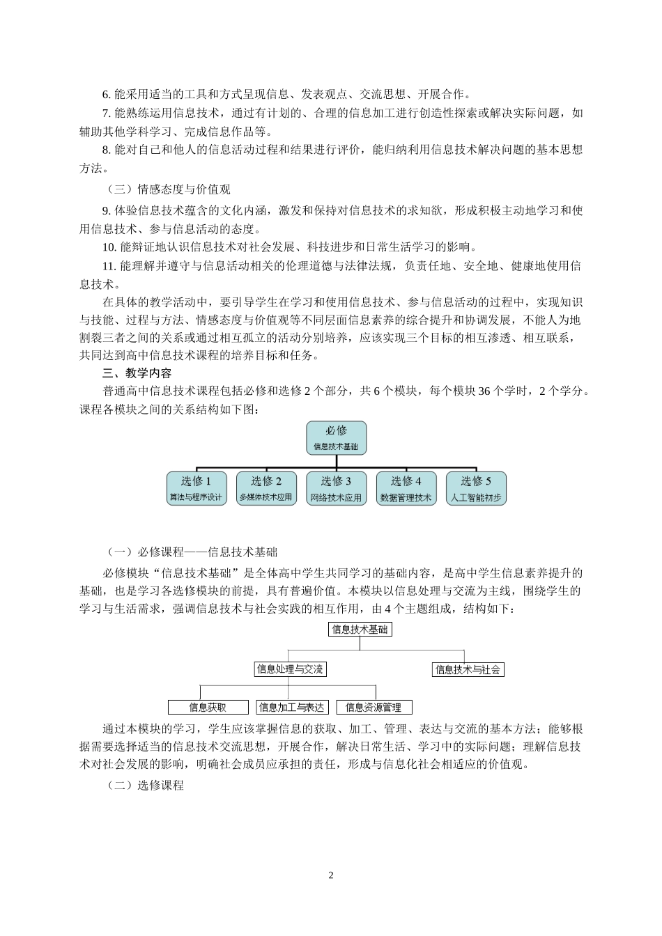 普通高中新课程实验信息技术教学指导意见_第2页
