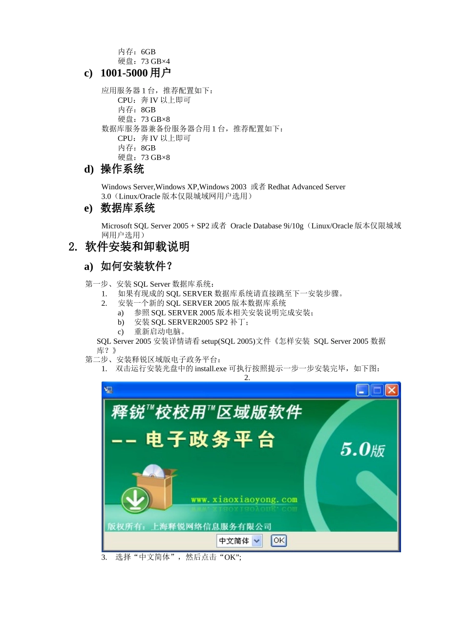 释锐区域版电子政务平台安装手册_第2页