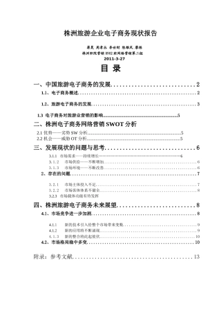 某市旅游企业电子商务现状报告