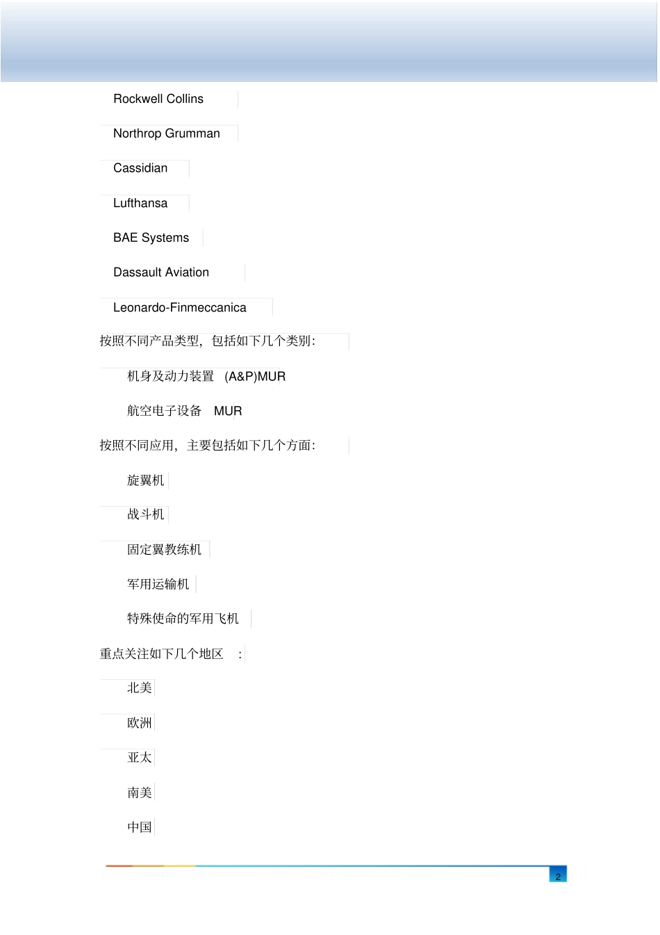 全球及中国军用飞机现代化,升级和改造行业发展现状调研及投资前景分析报告2020版_第3页