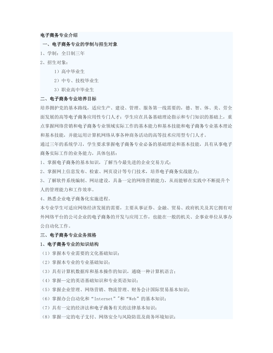 电子商务专业介绍7926414445_第1页