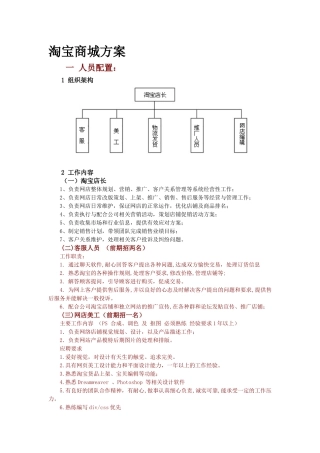 淘宝商城运营详细方案