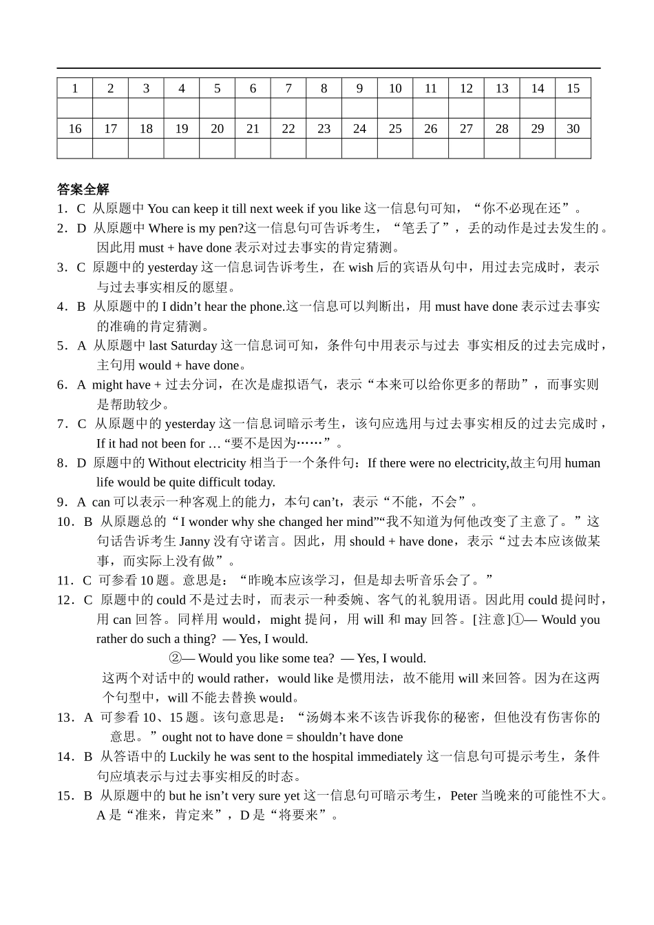 高二第二学期情态动词与虚拟语气_第3页