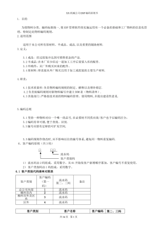 机械设备公司ERP编码规则方案书(DOC35页)
