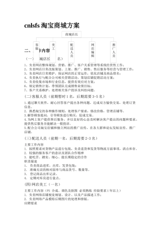淘宝商城运营手册推广计划手册