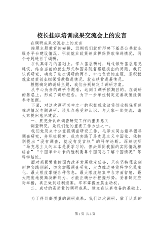 校长挂职培训成果交流会上的发言稿 (2)