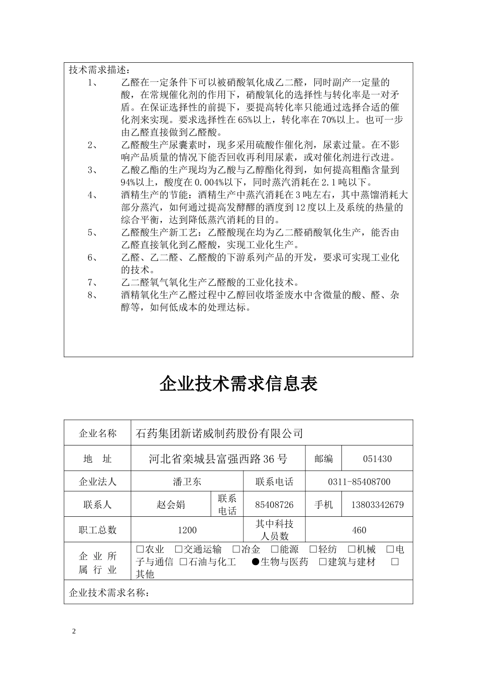 部分企业技术需求信息汇集_第2页