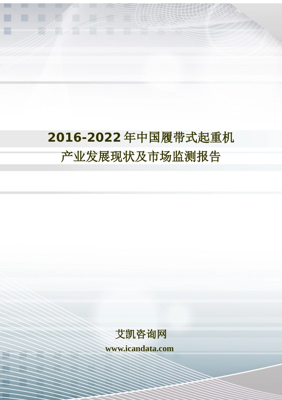 式起重机产业发展现状及市场监测报告_第1页