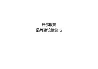 开尔服饰品牌建设建议书(doc 34页)