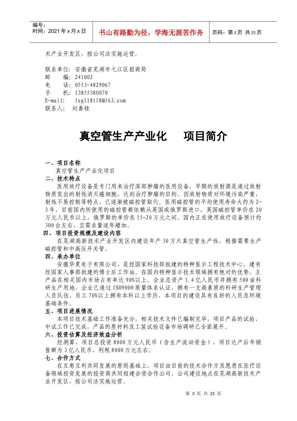 弋江区招商项目doc-芜湖城南小商品批发市场推介项目_第3页
