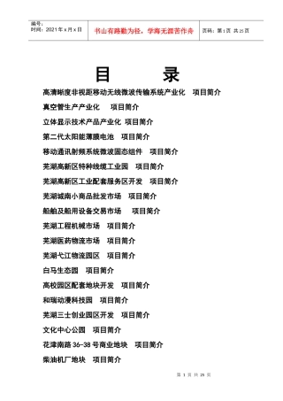 弋江区招商项目doc-芜湖城南小商品批发市场推介项目