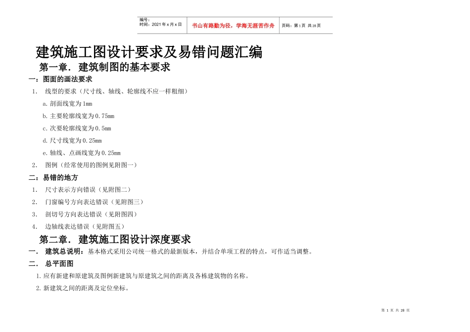 建筑施工图设计要求及其易错问题汇编_第1页