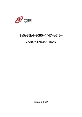 某数码公司DCAS信息化调研报告