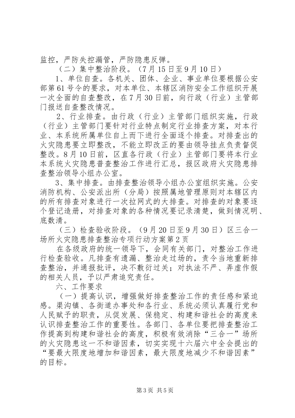 区三合一场所火灾隐患排查整治专项行动方案_第3页