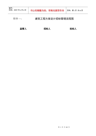 建筑工程方案设计招标管理流程图1