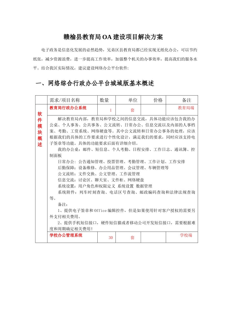 赣榆县教育局OA建设项目解决方案_第1页