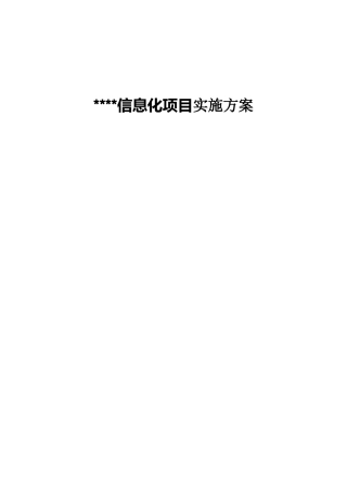 神州数码信息化项目实施方案