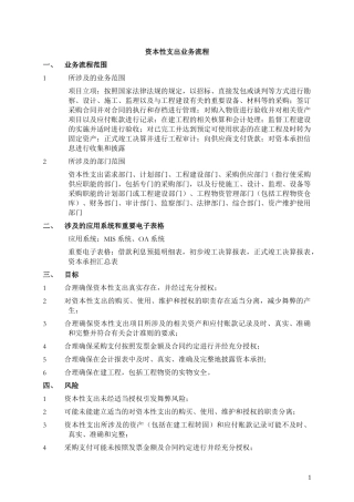 资本性支出业务流程培训教材