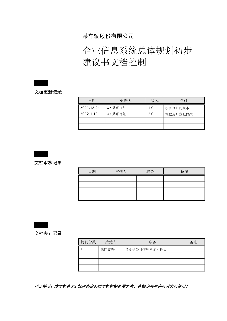 汽车行业企业信息化建设规划方案(doc 71)_第1页